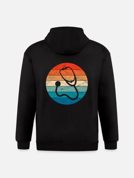 Stethoscope - Gildan Heavy Blend Adult Zip Hoodie - black