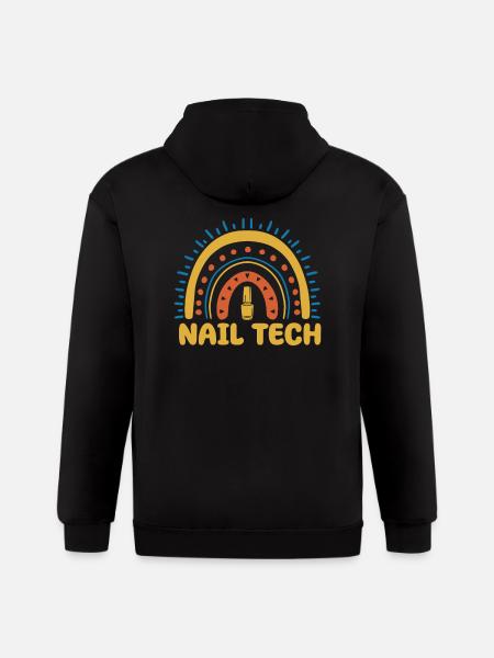 Nail Tech Boho Rainbow - Gildan Heavy Blend Adult Zip Hoodie - black