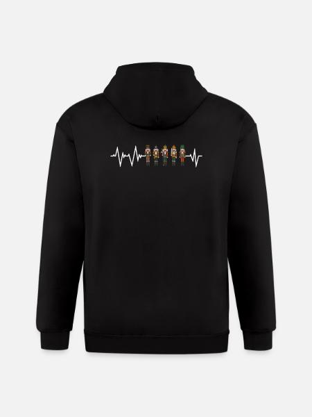 Nutcracker Heartbeat - Gildan Heavy Blend Adult Zip Hoodie - black