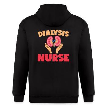 Dialysis Nurse - Gildan Heavy Blend Adult Zip Hoodie - black - Back - Nick (188cm)