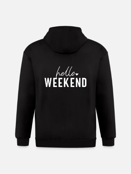Hello Weekend - Gildan Heavy Blend Adult Zip Hoodie - black
