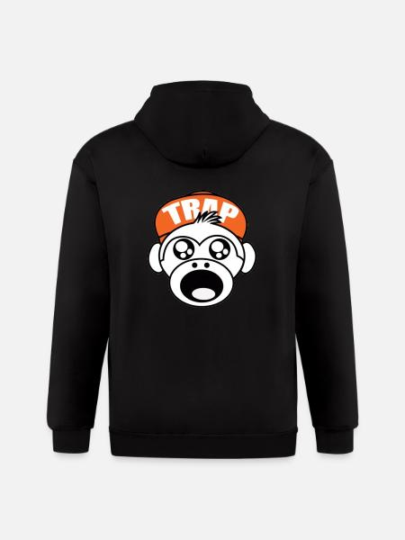 Trap Monkey - Gildan Heavy Blend Adult Zip Hoodie - black