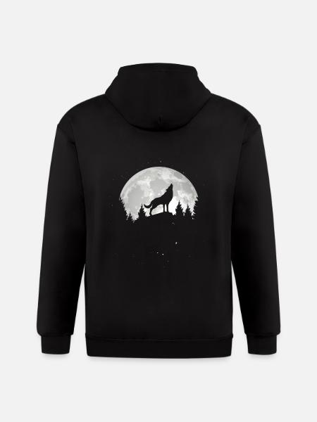 Howling Wolf - Gildan Heavy Blend Adult Zip Hoodie - black