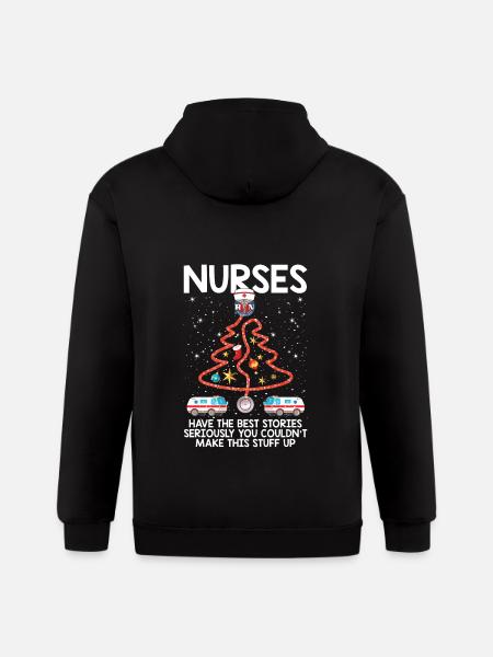 Christmas Tree Stethoscope Nurses - Gildan Heavy Blend Adult Zip Hoodie - black