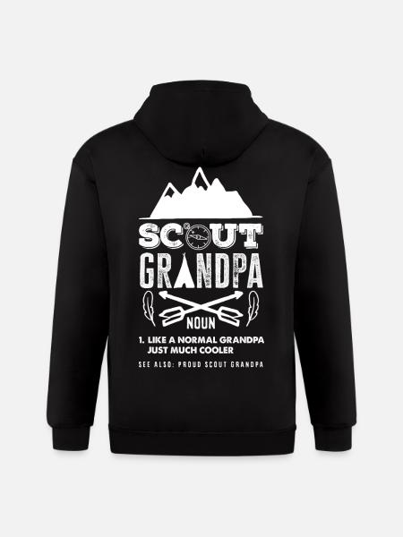 Proud Scout Grandpa Grandfather Scouting - Gildan Heavy Blend Adult Zip Hoodie - black