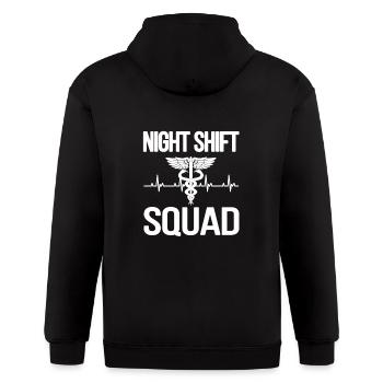 Night Shift Squad Nursing Night Shift Nurse Week - Gildan Heavy Blend Adult Zip Hoodie - black - Back - Nick (188cm)
