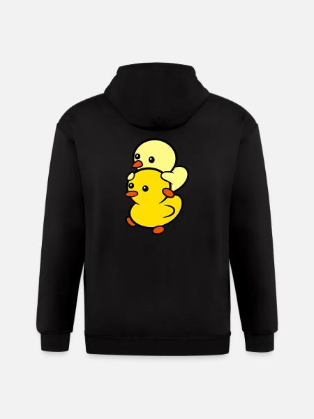 Duckie and Duck - Gildan Heavy Blend Adult Zip Hoodie - black
