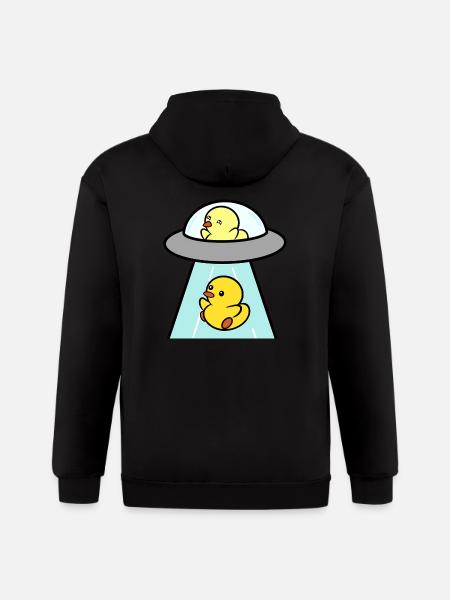 UFO - Duckie and Duck - Gildan Heavy Blend Adult Zip Hoodie - black