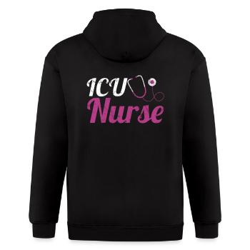 ICU Nurse - Gildan Heavy Blend Adult Zip Hoodie - black - Back - Nick (188cm)