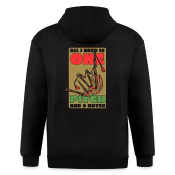 All I Need Is One Pitch And 9 Notes Blowpipe - Gildan Heavy Blend Adult Zip Hoodie - black - Back - Nick (188cm)