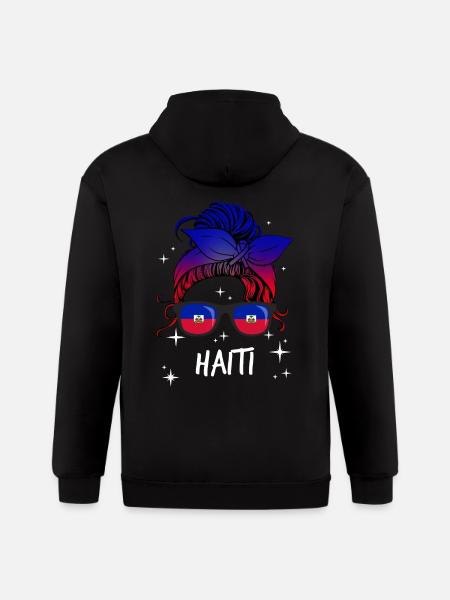 Haiti - Gildan Heavy Blend Adult Zip Hoodie - black