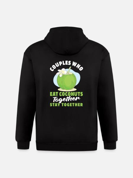 Coconut Couple - Gildan Heavy Blend Adult Zip Hoodie - black