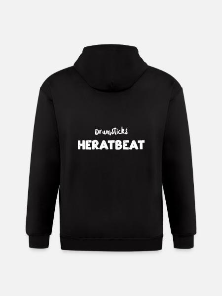 Drumsticks Heratbeat - Music - Gildan Heavy Blend Adult Zip Hoodie - black