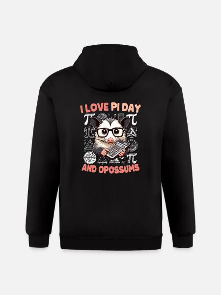 Pi Day Opossum - Gildan Heavy Blend Adult Zip Hoodie - black