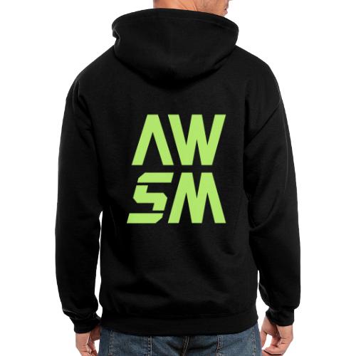 AWSM – Awesome – Minimalist Typography CustomColor - Men's Zip Hoodie