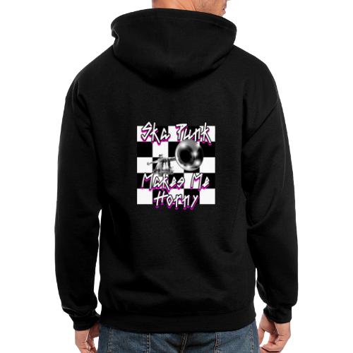 Ska Punk Checkered Gear Pink Shadow - Men's Zip Hoodie