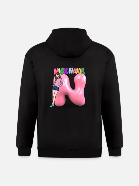 Nick Name N - Gildan Heavy Blend Adult Zip Hoodie - black