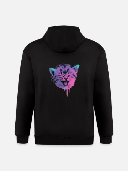 Neon Cat Splash - Gildan Heavy Blend Adult Zip Hoodie - black