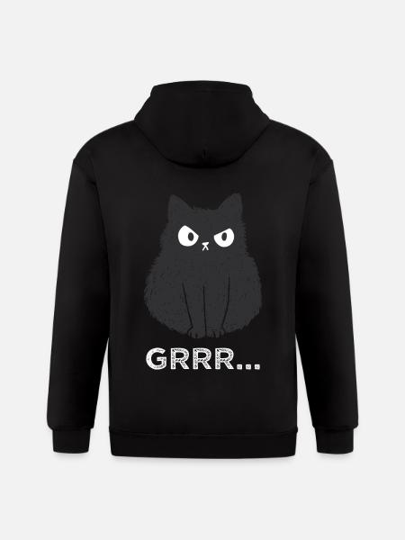 funny cat - Gildan Heavy Blend Adult Zip Hoodie - black