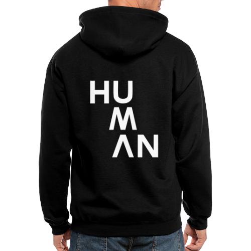 (I am) HUMAN — Minimalist Typeface w/ Custom Color - Men's Zip Hoodie
