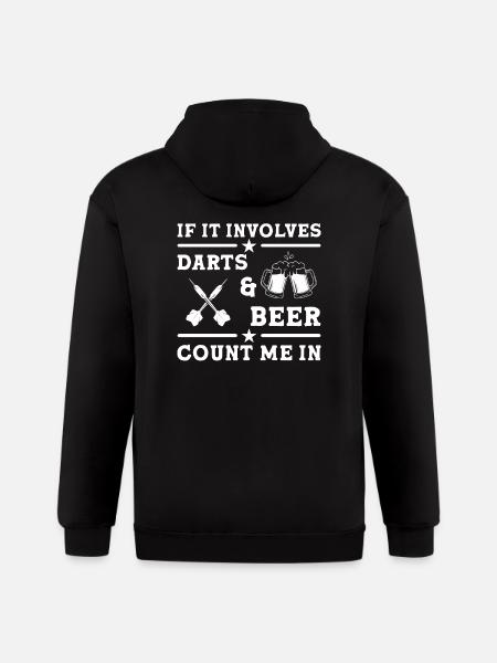 Darts Player Dart - Gildan Heavy Blend Adult Zip Hoodie - black