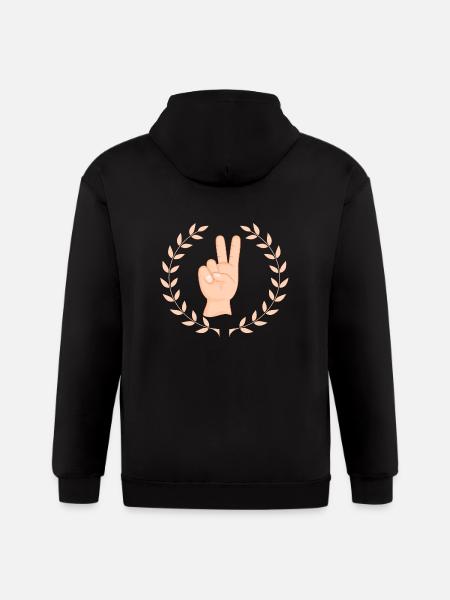 Peace - Gildan Heavy Blend Adult Zip Hoodie - black