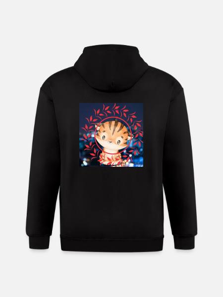 Tiger - Gildan Heavy Blend Adult Zip Hoodie - black