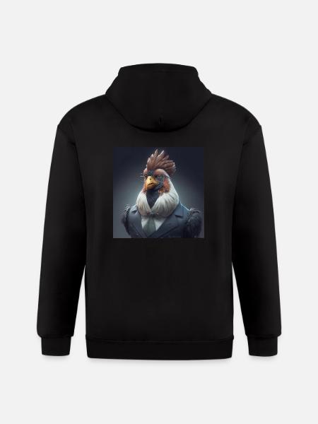 chicken suit - Gildan Heavy Blend Adult Zip Hoodie - black