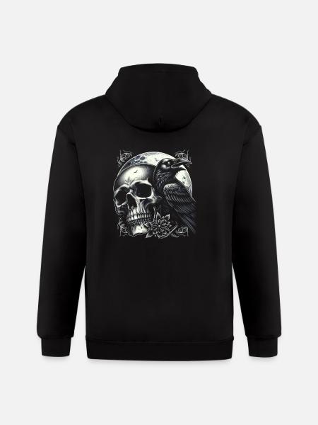 Lunar Raven's Vigil - Gildan Heavy Blend Adult Zip Hoodie - black