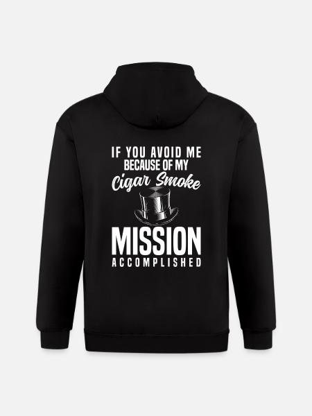 Cigars Smoking Smoke Connoisseurs - Gildan Heavy Blend Adult Zip Hoodie - black