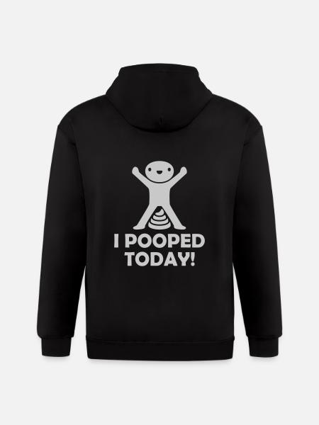 I pooped today quote - Gildan Heavy Blend Adult Zip Hoodie - black