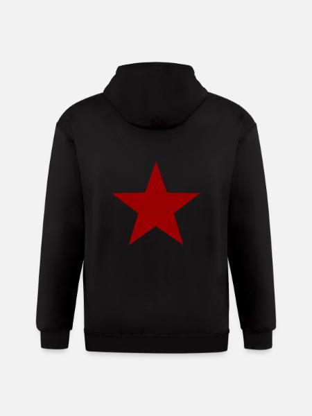 RED STAR 001 - Gildan Heavy Blend Adult Zip Hoodie - black