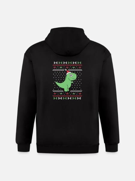 Prehistoric Holiday Roar - Gildan Heavy Blend Adult Zip Hoodie - black