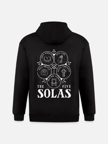 5 Solas, Protestant Christian Reformation - Gildan Heavy Blend Adult Zip Hoodie - black
