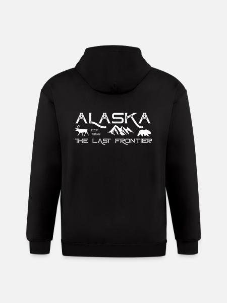 Rustic Alaska The Last Frontier Alaskan Outdoors - Gildan Heavy Blend Adult Zip Hoodie - black