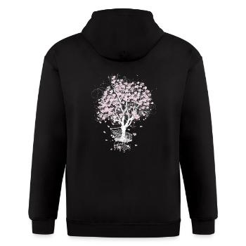 blooming tree in shopping cart - Gildan Heavy Blend Adult Zip Hoodie - black - Back - Nick (188cm)