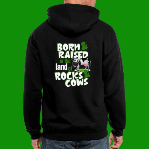 Born & Raised Rocks & Cows - Men's Zip Hoodie