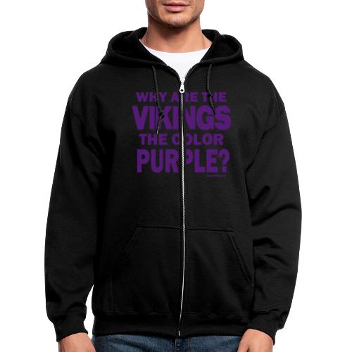 Sconsinwear Vikings Purple Long Sleeve Shirts - Men's Zip Hoodie