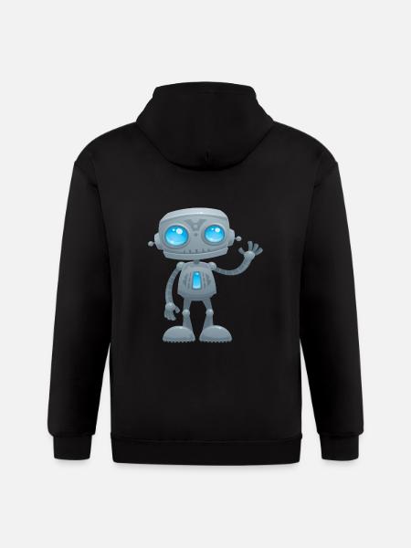 Waving Robot - Gildan Heavy Blend Adult Zip Hoodie - black