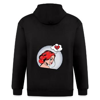 Pop art girl crying t-shirt, Retro comic shirt - Gildan Heavy Blend Adult Zip Hoodie - black - Back - Nick (188cm)