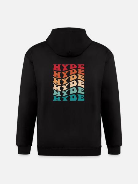 Funny Personalized Hyde Name Themed Apparel - Gildan Heavy Blend Adult Zip Hoodie - black