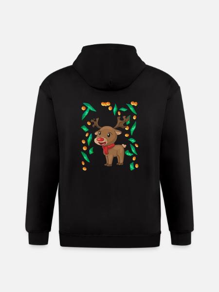 Reindeer Christmas windfall - Gildan Heavy Blend Adult Zip Hoodie - black