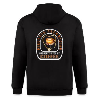 Dialysis Nurse Shirt, Dialysis Technician Brought - Gildan Heavy Blend Adult Zip Hoodie - black - Back - Nick (188cm)