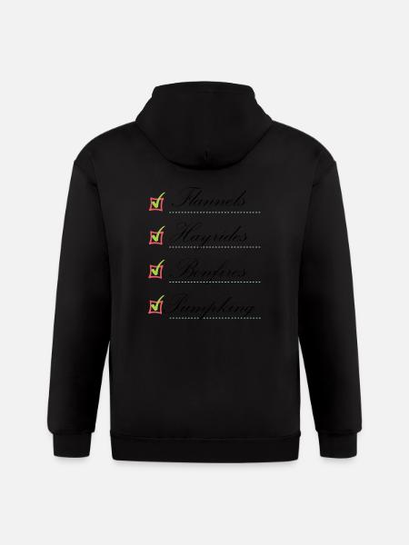 Flannels Hayride Bonfires Pumpking - Gildan Heavy Blend Adult Zip Hoodie - black