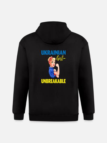Ukrainian Girl Unbreakable - Gildan Heavy Blend Adult Zip Hoodie - black
