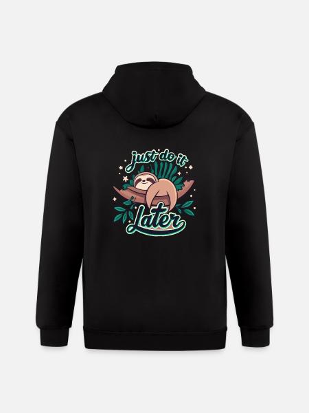 JUST DO IT LATER - Gildan Heavy Blend Adult Zip Hoodie - black