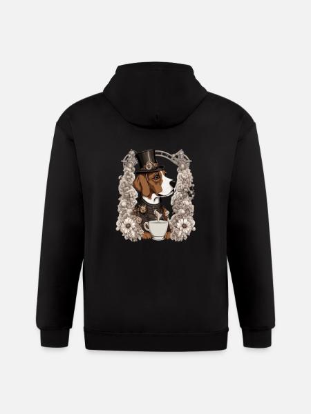 coffee and dog - Gildan Heavy Blend Adult Zip Hoodie - black