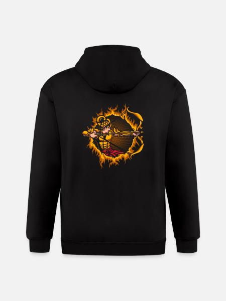 Arjuna Archer With Halftone Background - Gildan Heavy Blend Adult Zip Hoodie - black