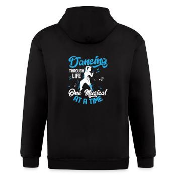 Dancing Through Life, One Muiscal At A Time Singin - Gildan Heavy Blend Adult Zip Hoodie - black - Back - Nick (188cm)