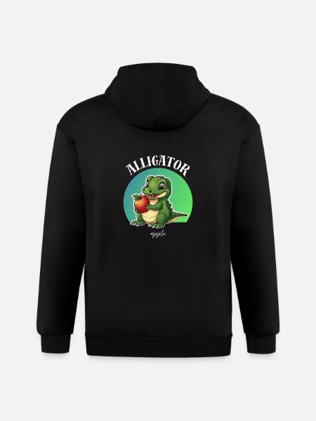 Alligator Apple Cute - Gildan Heavy Blend Adult Zip Hoodie - black